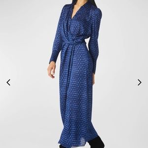 Misa - Valentina Chiffon Long-Sleeve Wrap-Front Dress